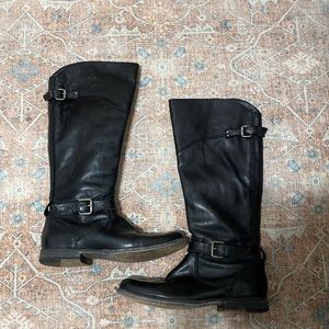 Frye black leather riding boots